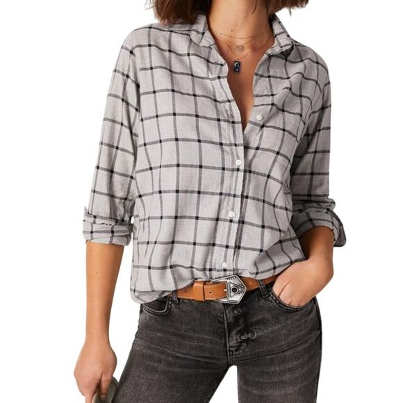 GRAYSON By Frank and Eileen The Hero 100% Cotton Grey/Black Button Up Shirt -XS - Picture 1 of 7